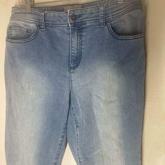 Chicos straight leg denim jeans size 1 short, size 8 - Picture 6 of 9
